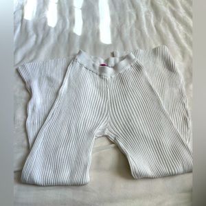 Edikited White Ribbed Pants